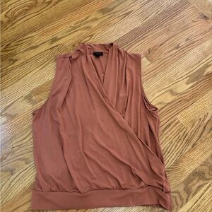 Ann Taylor Sleeveless Wrap Blouse - Warm Brown